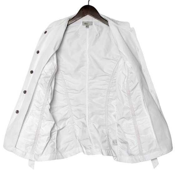 Linea Domani Ruched Spring Jacket Fitted White Lightweight Outdoors - Picture 4 of 9